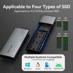 Внешний карман Vention для SSD M.2 (NVME) M-key 1Type-C 3.2 сіра Gray (KPGH0)