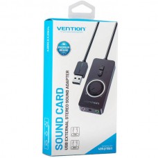 Звуковая карта USB Vention Audio USB-3.5мм 0.15m Volume Control (OMTP-CTIA) Black (CDRBB)