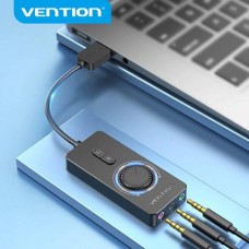 Звуковая карта USB Vention Audio USB-3.5мм 0.15m Volume Control (OMTP-CTIA) Black (CDRBB)