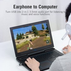 Звуковая карта USB Vention Audio USB-3.5мм 4pin Metal (OMTP-CTIA) Gray (CDLH0)