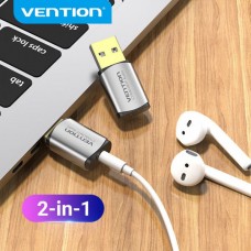 Звуковая карта USB Vention Audio USB-3.5мм 4pin Metal (OMTP-CTIA) Gray (CDLH0)