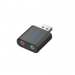 Звуковая карта USB Vention Audio USB-3.5мм Metal Black (VAB-S17-B)