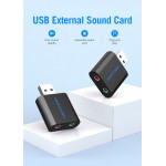Звуковая карта USB Vention Audio USB-3.5мм Metal Black (VAB-S17-B)