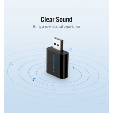 Звуковая карта USB Vention Audio USB-3.5мм Metal Black (VAB-S17-B)