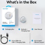 Наушники гарнитура вкладыши Bluetooth 5.3 ІРX4 TWS Vention OpenBeat O12 White (NBUW0)