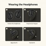 Наушники гарнитура вкладыши Bluetooth 5.3 ІРX5 TWS Vention OpenBeat O11 Black (NBPB0)