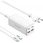 Сетевое зарядное устройство Vention 2USB 2Type-C GaN PD 100W 3A PPS PD3.0+QC 3.0 White (FBSWG-EU)