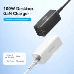 Сетевое зарядное устройство Vention 2USB 2Type-C GaN PD 100W 3A PPS PD3.0+QC 3.0 White (FBSWG-EU)