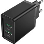 Сетевое зарядное устройство Vention 2USB 36W 3A QC3.0 Black (FBAB0-EU)