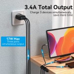 Сетевое зарядное устройство Vention 3USB 12W 3A Black (FEAB0-EU)