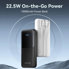 УМБ Vention 10000mAh PD 22.5W 3A 1Type-C 2USB Built-in Black (FHOB0)