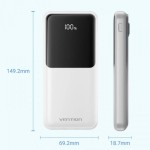 УМБ Vention 10000mAh PD 22.5W 3A 1Type-C 2USB Built-in White (FHOW0)
