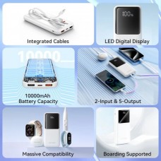 УМБ Vention 10000mAh PD 22.5W 3A 1Type-C 2USB Built-in White (FHOW0)