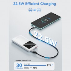 УМБ Vention 10000mAh PD 22.5W 3A 1Type-C 2USB QC3.0 LED Display Black (FHKB0)