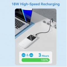 УМБ Vention 10000mAh PD 22.5W 3A 1Type-C 2USB QC3.0 LED Display Black (FHKB0)