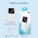 УМБ Vention 10000mAh PD 22.5W 3A 1Type-C 2USB QC3.0 LED Display White (FHKW0)