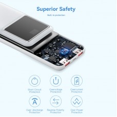 УМБ Vention 10000mAh PD 22.5W 3A 1Type-C 2USB QC3.0 LED Display White (FHKW0)