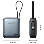 УМБ Vention 10000mAh PD 35W 3A PD+FC 1Type-C IN/OUT Built-in LED Display Gray (FHEH0)