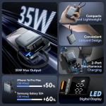 УМБ Vention 10000mAh PD 35W 3A PD+FC 1Type-C IN/OUT Built-in LED Display Gray (FHEH0)