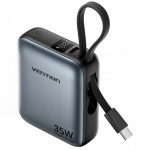УМБ Vention 10000mAh PD 35W 3A PD+FC 1Type-C IN/OUT Built-in LED Display Gray (FHEH0)