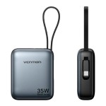 УМБ Vention 10000mAh PD 35W 3A PD+FC 1Type-C IN/OUT Built-in LED Display Gray (FHEH0)