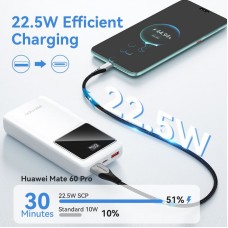УМБ Vention 20000mAh PD 22.5W 3A 1Type-C 2USB PD+QC 3.0 LED Display Black (FHLB0)