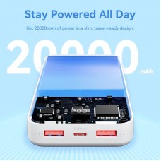 УМБ Vention 20000mAh PD 22.5W 3A 1Type-C 2USB PD+QC 3.0 LED Display Black (FHLB0)
