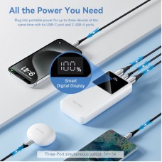 УМБ Vention 20000mAh PD 22.5W 3A 1Type-C 2USB PD+QC 3.0 LED Display Black (FHLB0)