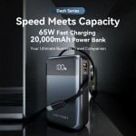 УМБ Vention 20000mAh PD 65W 3A 1Type-C 2USB PD+QC3.0 Built-in LED Display Black (FHYB0)