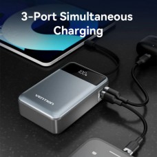 УМБ Vention 20000mAh PD 65W 3A 1Type-C 2USB PD+QC3.0 Built-in LED Display Black (FHYB0)