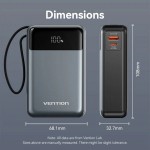 УМБ Vention 20000mAh PD 65W 3A 1Type-C 2USB PD+QC3.0 Built-in LED Display Black (FHYB0)