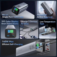 УМБ Vention 27000mAh PD 140W 5A 2Type-C 1USB PD3.1+QC3.0 LED Display Gray (FHVH0)