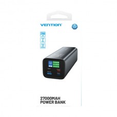 УМБ Vention 27000mAh PD 140W 5A 2Type-C 1USB PD3.1+QC3.0 LED Display Gray (FHVH0)