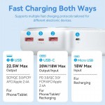 УМБ Vention 30000mAh PD 22.5W 3A 1Type-C 2USB PD+QC3.0 LED Display White (FHMW0)