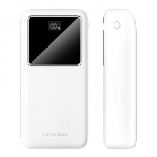 УМБ Vention 30000mAh PD 22.5W 3A 1Type-C 2USB PD+QC3.0 LED Display White (FHMW0)