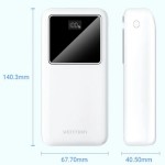 УМБ Vention 30000mAh PD 22.5W 3A 1Type-C 2USB PD+QC3.0 LED Display White (FHMW0)