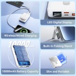 УМБ Vention Magnetic Qi Wireless 10000mAh PD 22.5W 3A 1Type-C 1USB PD+QC 3.0 LED Display Black (FHTB0)