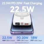 УМБ Vention Magnetic Qi Wireless 10000mAh PD 22.5W 3A 1Type-C 1USB PD+QC 3.0 LED Display Black (FHTB0)