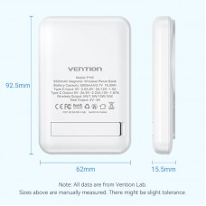 УМБ Vention Magnetic Qi Wireless 5000mAh PD 20W 3A 1Type-C Light Indicator Black (FHSB0)