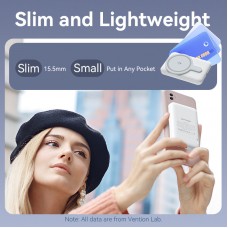 УМБ Vention Magnetic Qi Wireless 5000mAh PD 20W 3A 1Type-C Light Indicator White (FHSW0)