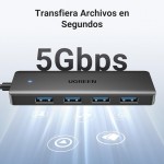 USB HUB 4USB 3.0 USB-USB 1m CM219 Ugreen Space Gray