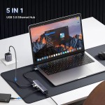 USB HUB Ugreen 9 in 1 USB 3.0 3USB 1Type-C USB-RJ45 1000M Ethernet CM475 Gray