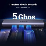 USB HUB Ugreen 9 in 1 USB 3.0 3USB 1Type-C USB-RJ45 1000M Ethernet CM475 Gray