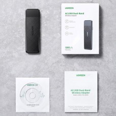 Адаптер Wi-Fi Ugreen AC1300 2.4GHz/5GHz USB 3.0 CM492 Black