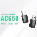 Адаптер Wi-Fi Ugreen AC650 11ac Dual-Band USB 2.0 CM448 Black Адаптер Wi-Fi Ugreen AC650 11ac Dual-Band USB 2.0 CM448 Black