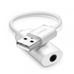 Звуковая карта USB AUX jack TRRS (Mic & Ear) ALC4042 Ugreen US206 White