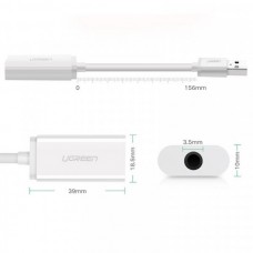 Звуковая карта USB AUX jack TRRS (Mic & Ear) ALC4042 Ugreen US206 White