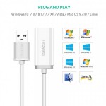Звуковая карта USB AUX jack TRRS (Mic & Ear) ALC4042 Ugreen US206 White