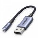 Звуковая карта USB AUX jack TRRS (Mic + Ear) KT0210 0.25m Ugreen CM477 Black
