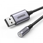 Звуковая карта USB AUX jack TRRS (Mic + Ear) KT0210 0.25m Ugreen CM477 Black